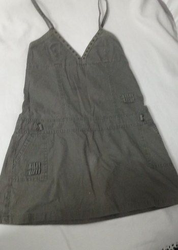 Diğer haki vintage kot elbise