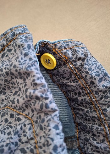 unisex için Mavi Denim Askılı Tulum - Görsel 3