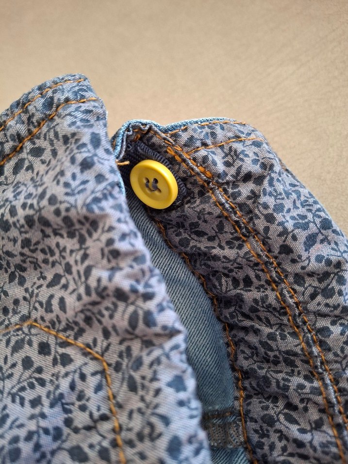 unisex için Mavi Denim Askılı Tulum - Görsel 3