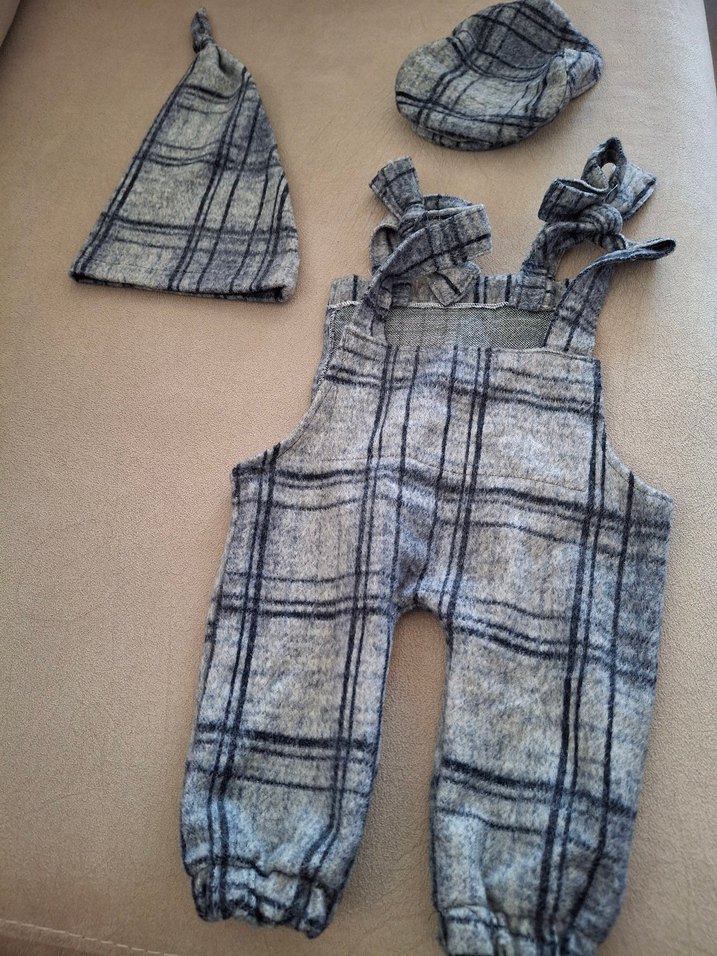 yenidoğan erkek Çocuk Salopet bere ve şapkasıyla - Görsel 2