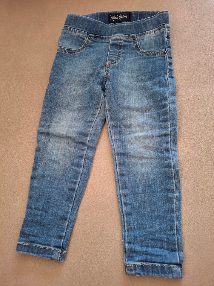 Kız Çocuk Mavi Dar Kesim Kot Pantolon - Görsel 2