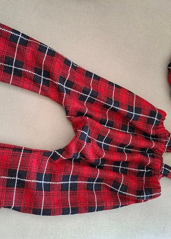 Kız erkek  Ekose Askılı Takım 2,3 yaş uyumlu - Görsel 3