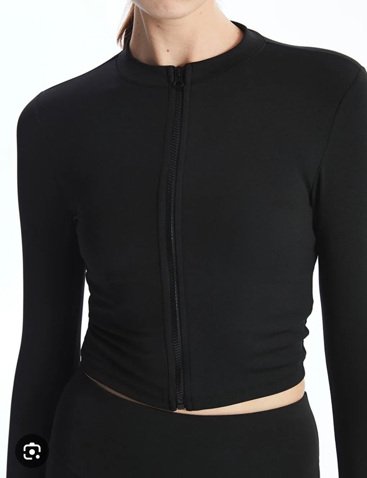 Lc Wakiki Siyah Yüksek Yakalı Uzun Kollu Atletik Üst - Görsel 2
