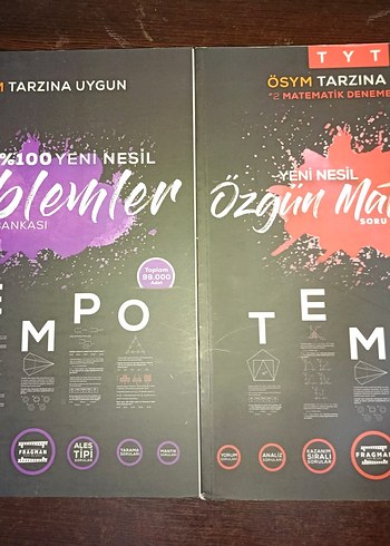 TYT Tempo Soru bankaları. 2025 basım. Fragman Yayınları.7 kitap.