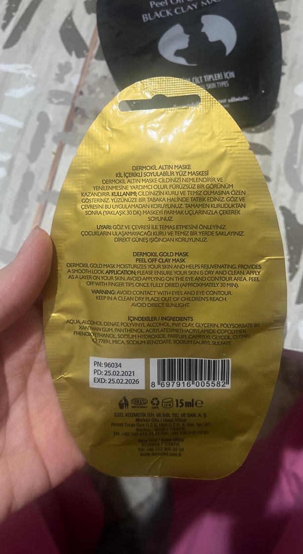 Soyulabilir Siyah Kil Maskesi ve Gold Kil Maskesi - Görsel 2