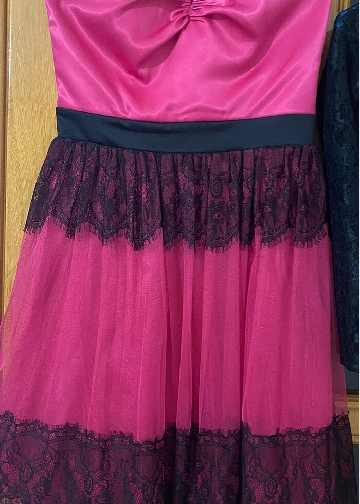 Tül detaylı bolero lu saten abıye - Görsel 2