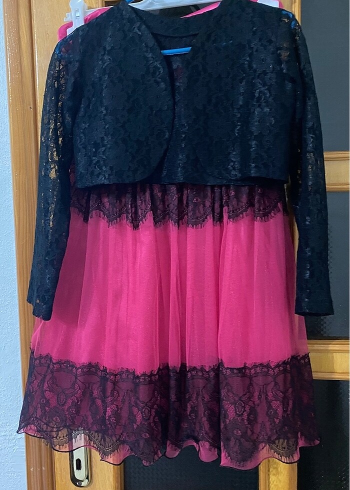 Tül detaylı bolero lu saten abıye - Görsel 3