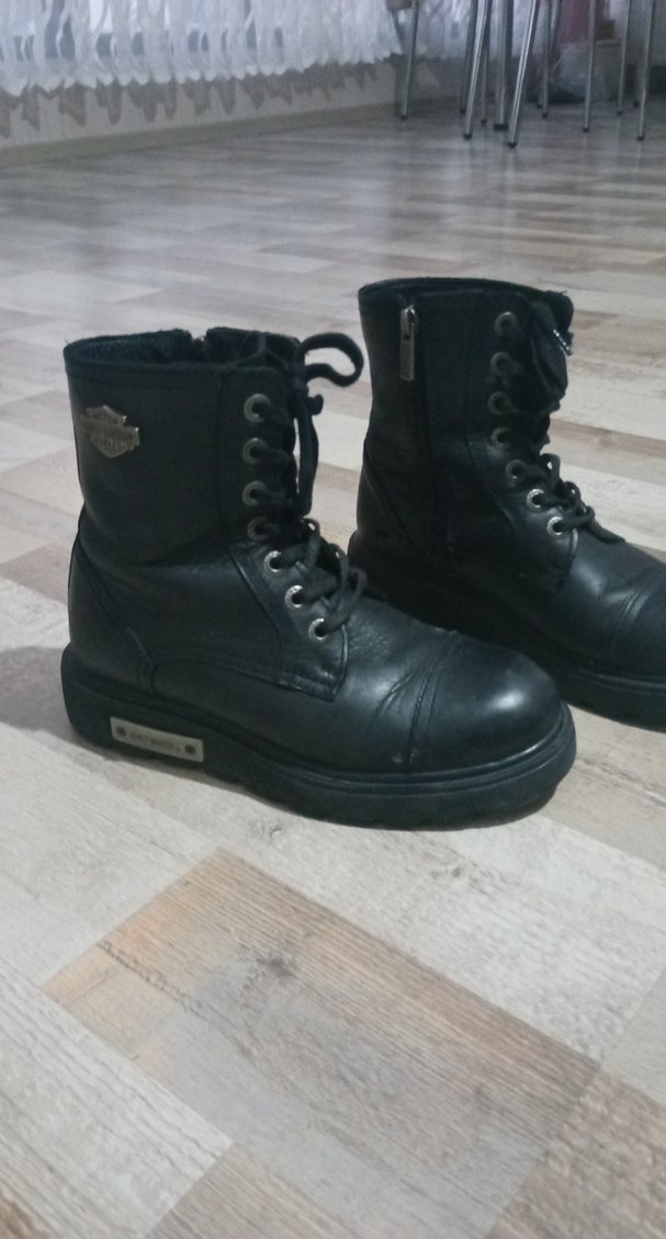 Siyah Deri Biker Kadın Botları - Görsel 3