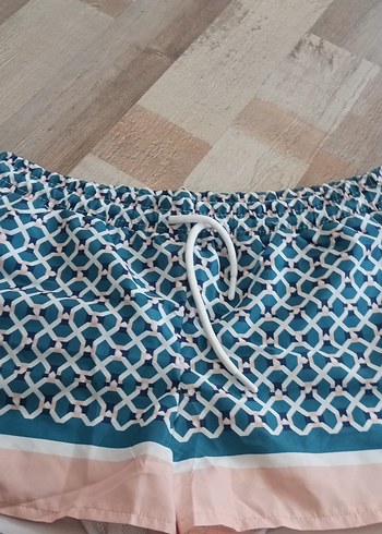 Bağcıklı Desenli Mavi deniz Şortu - Görsel 2