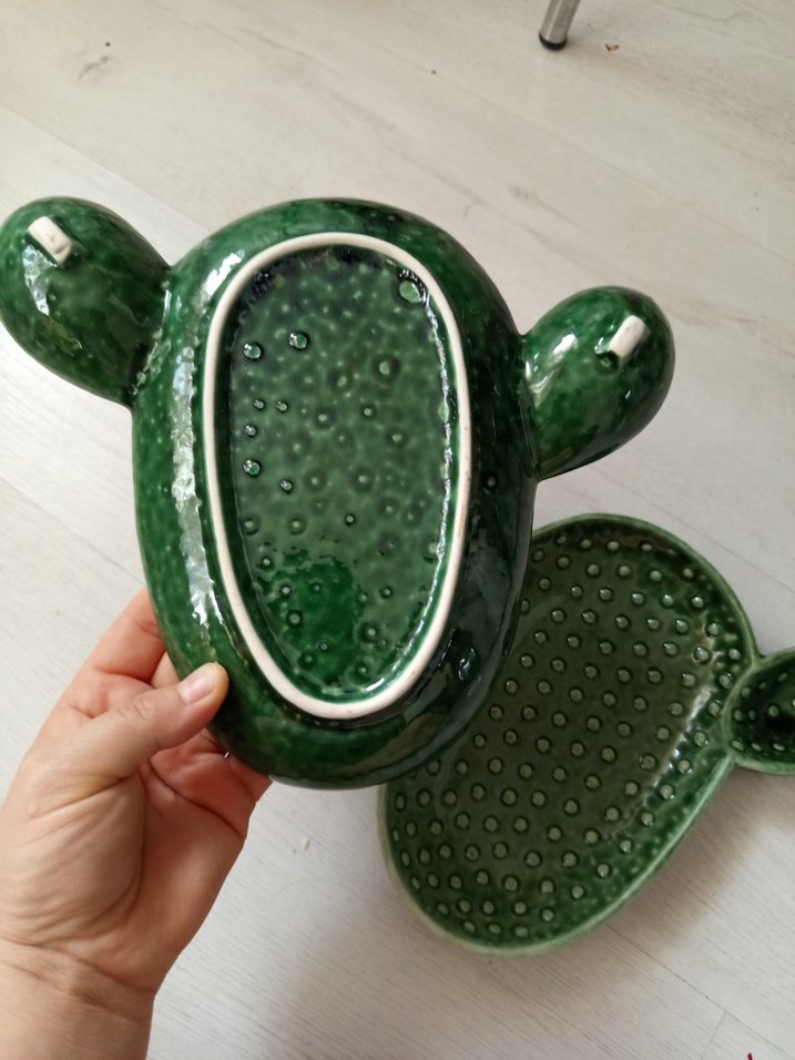 Kaktüs Desenli Yeşil Seramik Tabaklar - Görsel 4