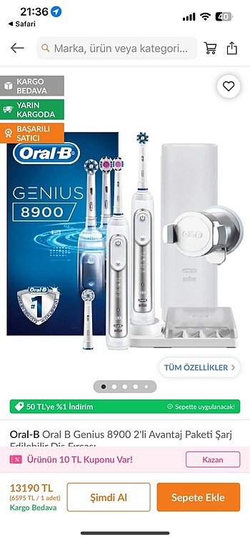 Oral b diş fırçası ikili