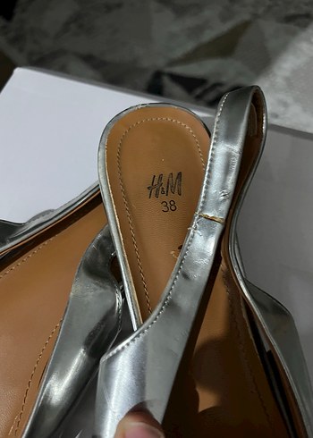 H&M H&M marka Gri Metalik Kadın Babet