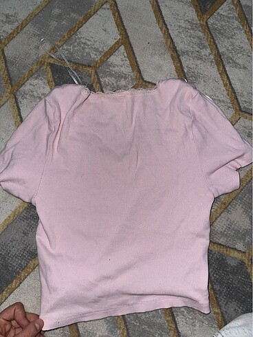 xs Beden Koton pembe crop