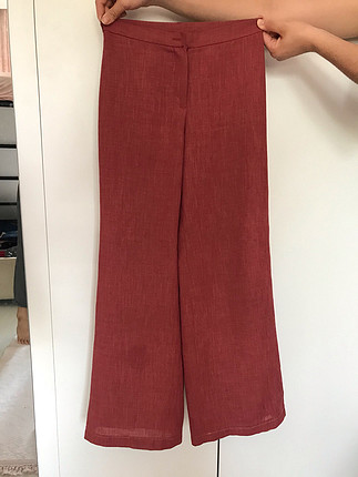 Koyu pudra bol paça pantolon 