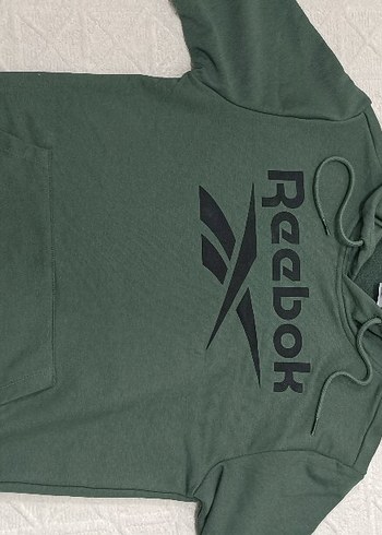 ORJİNAL Reebok Erkek Yeşil Kapüşonlu Sweatshirt - Görsel 3