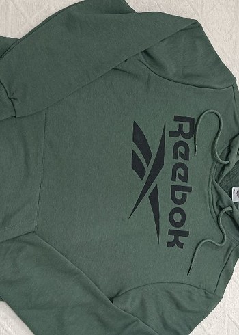 ORJİNAL Reebok Erkek Yeşil Kapüşonlu Sweatshirt - Görsel 2