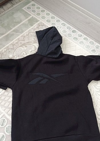 reebokk orjinal sıfır Erkek Siyah Kapüşonlu Sweatshirt - Görsel 5