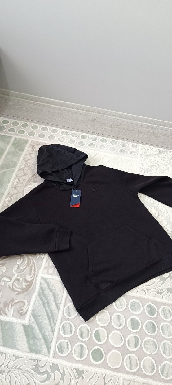 reebokk orjinal sıfır Erkek Siyah Kapüşonlu Sweatshirt - Görsel 3