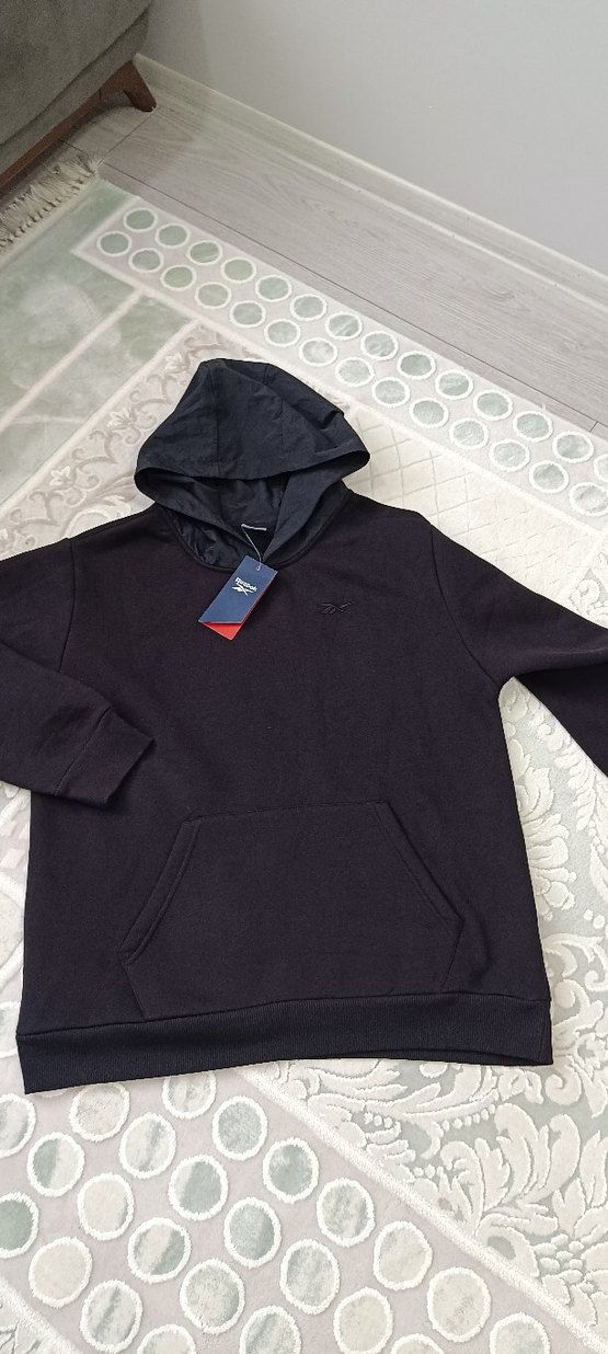 reebokk orjinal sıfır Erkek Siyah Kapüşonlu Sweatshirt - Görsel 2