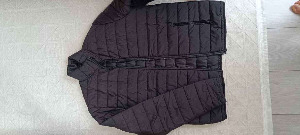 Fermuarlı Siyah erkek mont kalin - Görsel 5