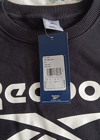 Reebok Siyah Erkek Sweatshirt m beden orjinal - Görsel 5