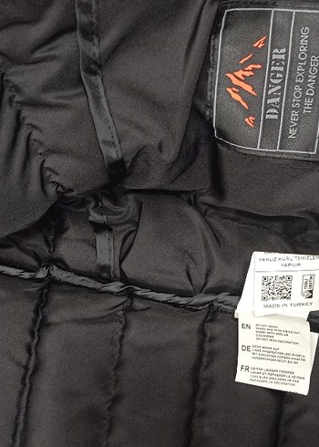 Siyah Kapüşonlu Erkek Mont kalın - Görsel 4