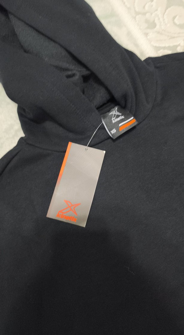 Kapüşonlu Baskılı Siyah Sweatshirt - Görsel 3