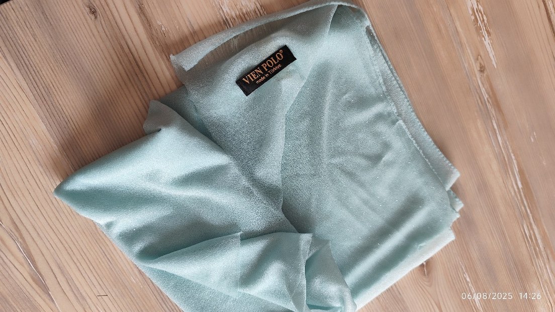 Turkuaz Bohem Tarzı Kadın simli Şal - Görsel 4