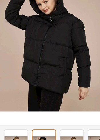 Siyah Kadın Puff Mont şişme mont - Görsel 3