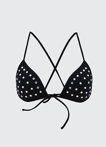 LCW DREAM Siyah Parlak Taşlı Kadın Bikini Üst 