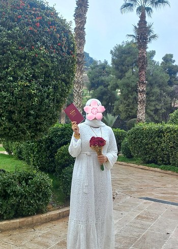 Dantel Detaylı Beyaz Uzun Bohem Kadın Elbise - Görsel 2