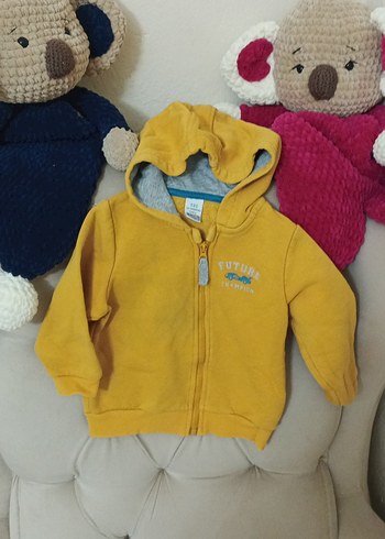 Sarı Kapüşonlu Fermuarlı Erkek Çocuk Sweatshirt - Görsel 2