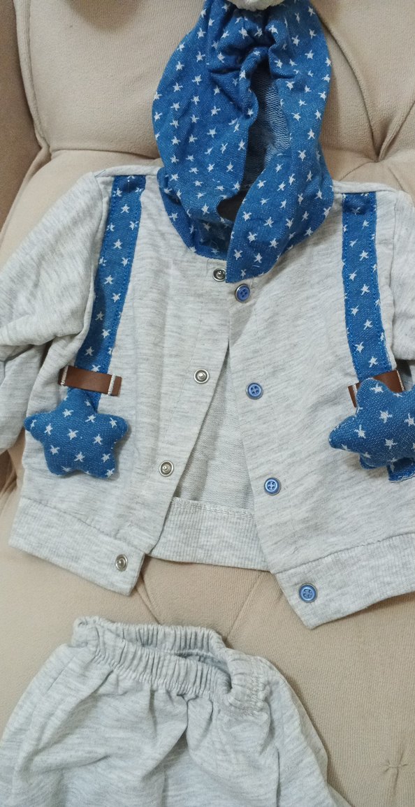 Gri Bebek Sweatshirt ve Pantolon Takımı - Görsel 3