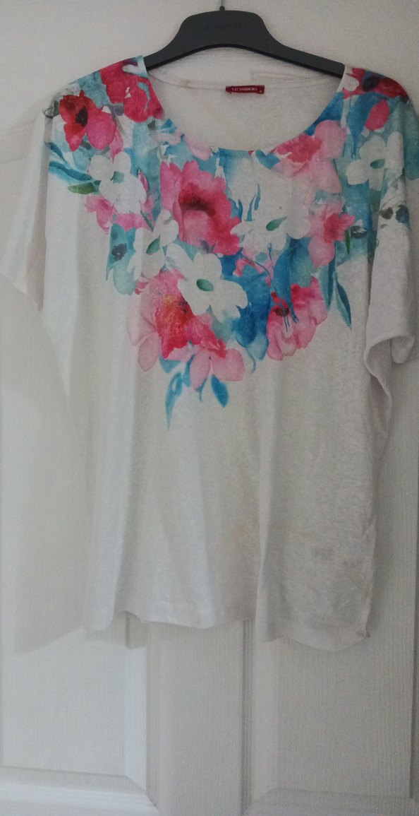 Çiçek Baskılı Beyaz Bohem Bluz - Görsel 2