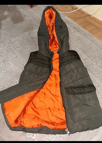 Kapüşonlu Erkek Çocuk Haki Yelek - Görsel 2