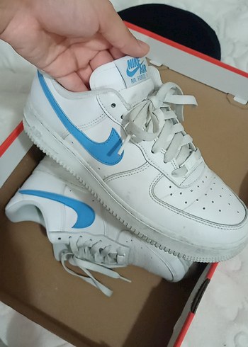 Beyaz Mavi Nike Air Force Sneakers