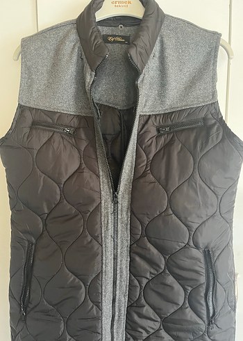 Kadın Gri Uzun Fermuarlı Yelek - Görsel 3