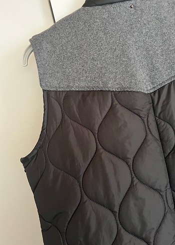 Kadın Gri Uzun Fermuarlı Yelek - Görsel 5