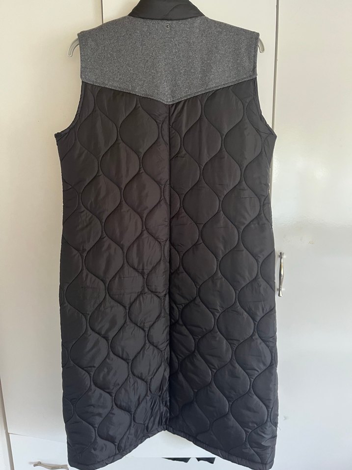 Kadın Gri Uzun Fermuarlı Yelek - Görsel 4