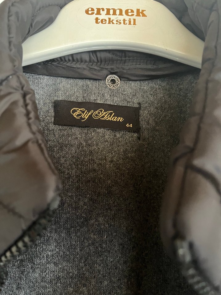 Kadın Gri Uzun Fermuarlı Yelek - Görsel 2