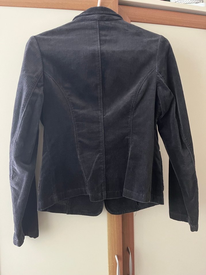 Düğmeli Siyah Kadın Süet Blazer Ceket - Görsel 4