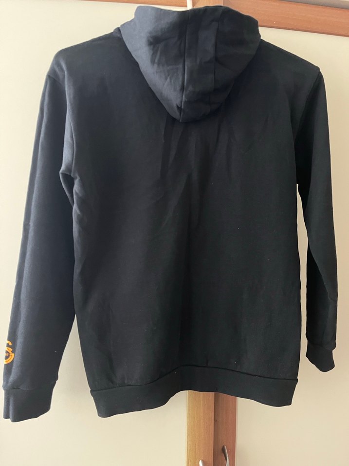 Siyah Kapüşonlu Baskılı Sweatshirt orijinal - Görsel 4