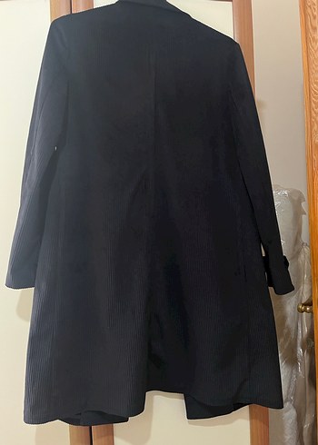 Siyah Süet Uzun Kadın Trençkot - Görsel 4