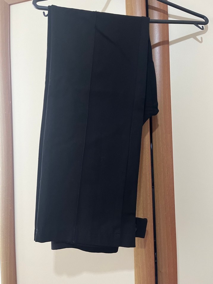 Düz siyah  Kadın Kumaş Pantolon - Görsel 4