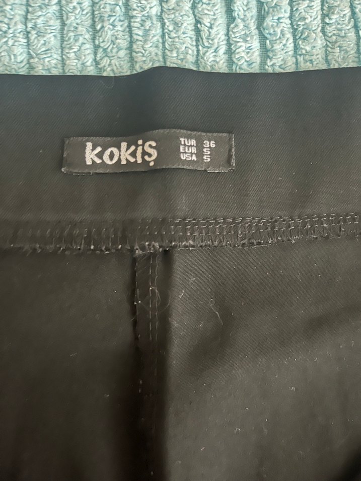 Düz siyah  Kadın Kumaş Pantolon - Görsel 5