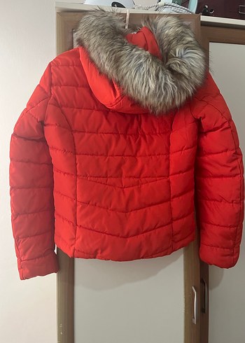 Kırmızı Fermuarlı Kadın Kışlık Ceket - Görsel 3