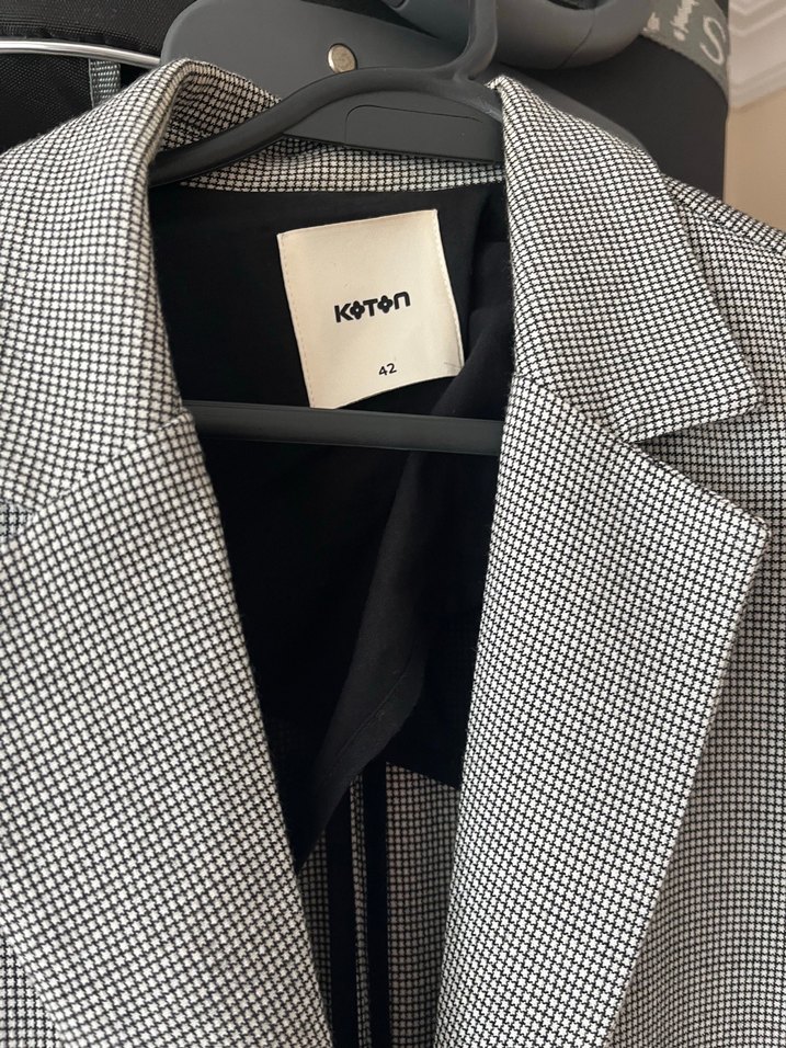 Düğmeli Gri Kadın Blazer Ceket - Görsel 2