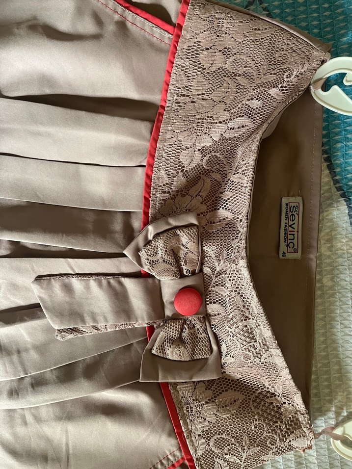 Dantel Detaylı Pilili  Etek - Görsel 3