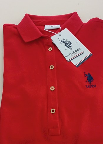 U.S Polo Assn. Kısa Kollu Kırmızı Midi Elbise