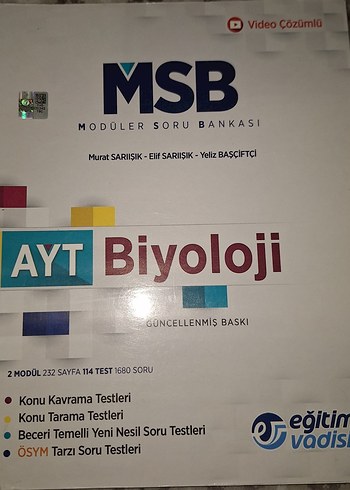 MSB AYT Biyoloji Soru Bankası Gri